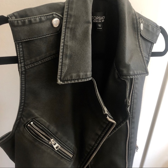Top Shop Faux Leather Vest - Picture 2 of 3